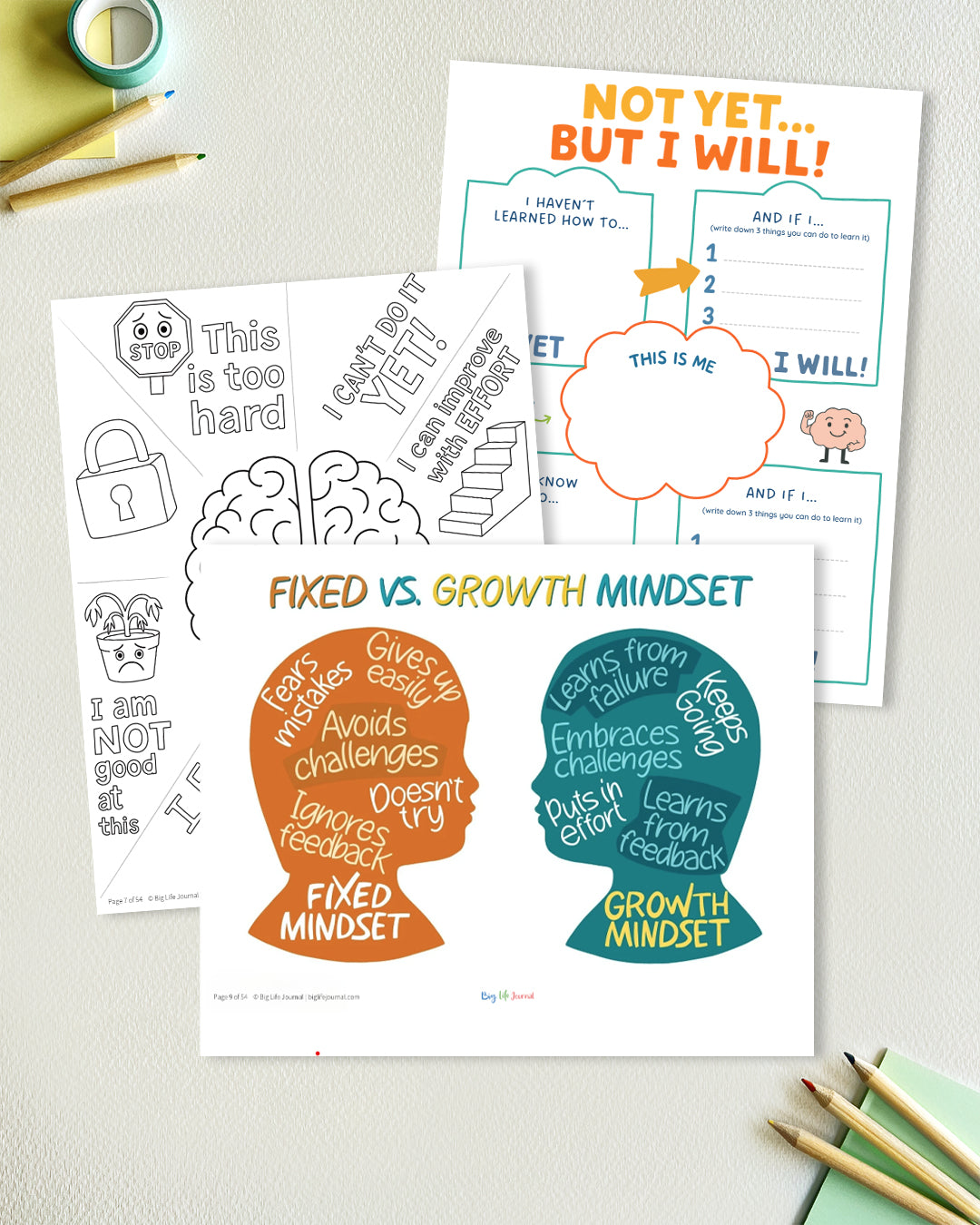 Growth Mindset Printables Kit PDF (ages 5-11) – Big Life Journal